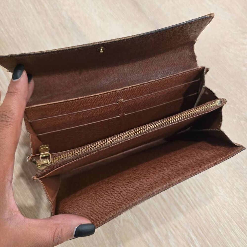 Louis Vuitton Sarah Wallet Women OS Brown Monogram Canvas Bifold Snap Closure - Picture 5 of 8